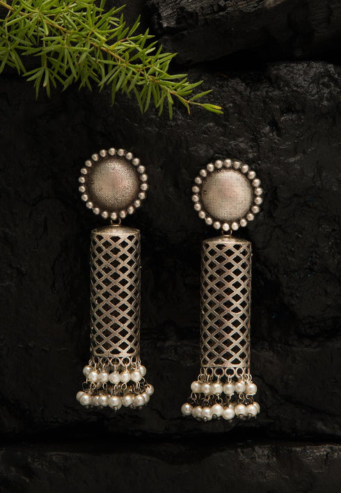Lamp Style Oxidised Earrings 20g